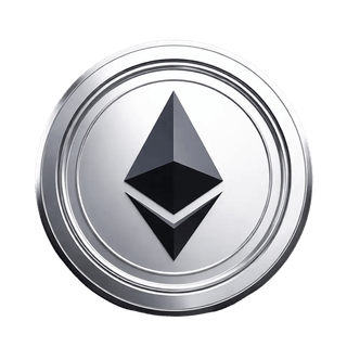 Elemen visual melayang yang memperlihatkan koin Ethereum (ETH)